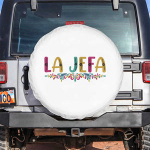 Funny Mexican Spanish La Jefa Boss Spare Tire Cover Mexican Flowers TS11 No hole White Print Your Wear