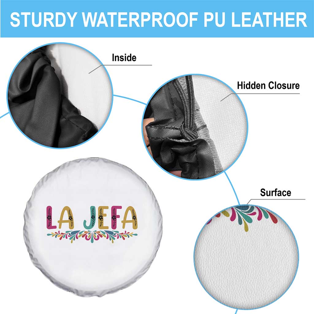 Funny Mexican Spanish La Jefa Boss Spare Tire Cover Mexican Flowers TS11 Print Your Wear