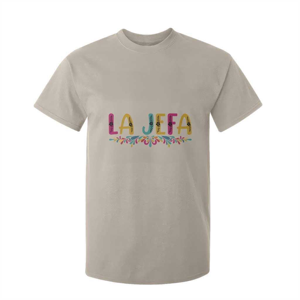 Funny Mexican Spanish La Jefa Boss T Shirt For Kid Mexican Flowers TS11 Sand Print Your Wear