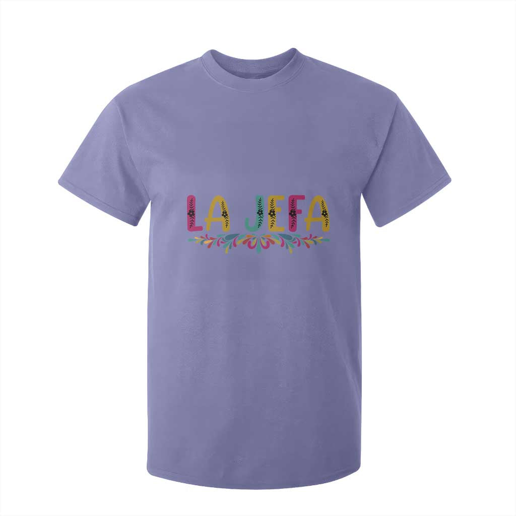 Funny Mexican Spanish La Jefa Boss T Shirt For Kid Mexican Flowers TS11 Violet Print Your Wear