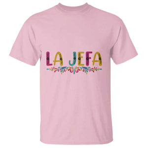 Funny Mexican Spanish La Jefa Boss T Shirt Mexican Flowers TS11 Light Pink Print Your Wear