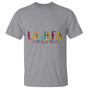 Funny Mexican Spanish La Jefa Boss T Shirt Mexican Flowers TS11 Sport Gray Print Your Wear