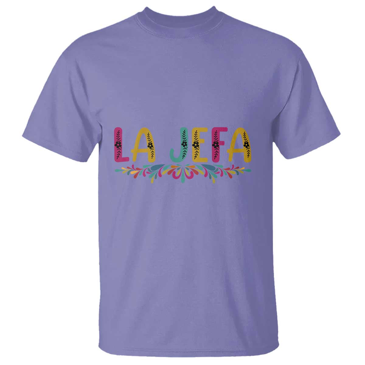 Funny Mexican Spanish La Jefa Boss T Shirt Mexican Flowers TS11 Violet Print Your Wear
