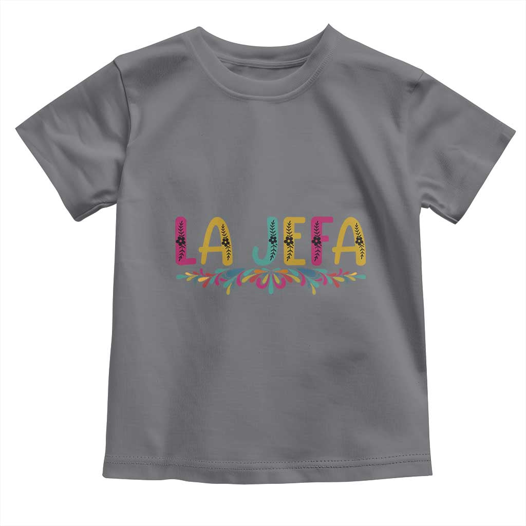 Funny Mexican Spanish La Jefa Boss Toddler T Shirt Mexican Flowers TS11 Charcoal Print Your Wear