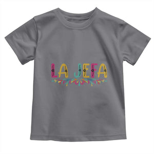 Funny Mexican Spanish La Jefa Boss Toddler T Shirt Mexican Flowers TS11 Charcoal Print Your Wear