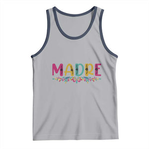Funny Mexican Spanish Latina Mom Madre Tank Top Mexican Flowers TS11 Athletic Heather Navy Print Your Wear