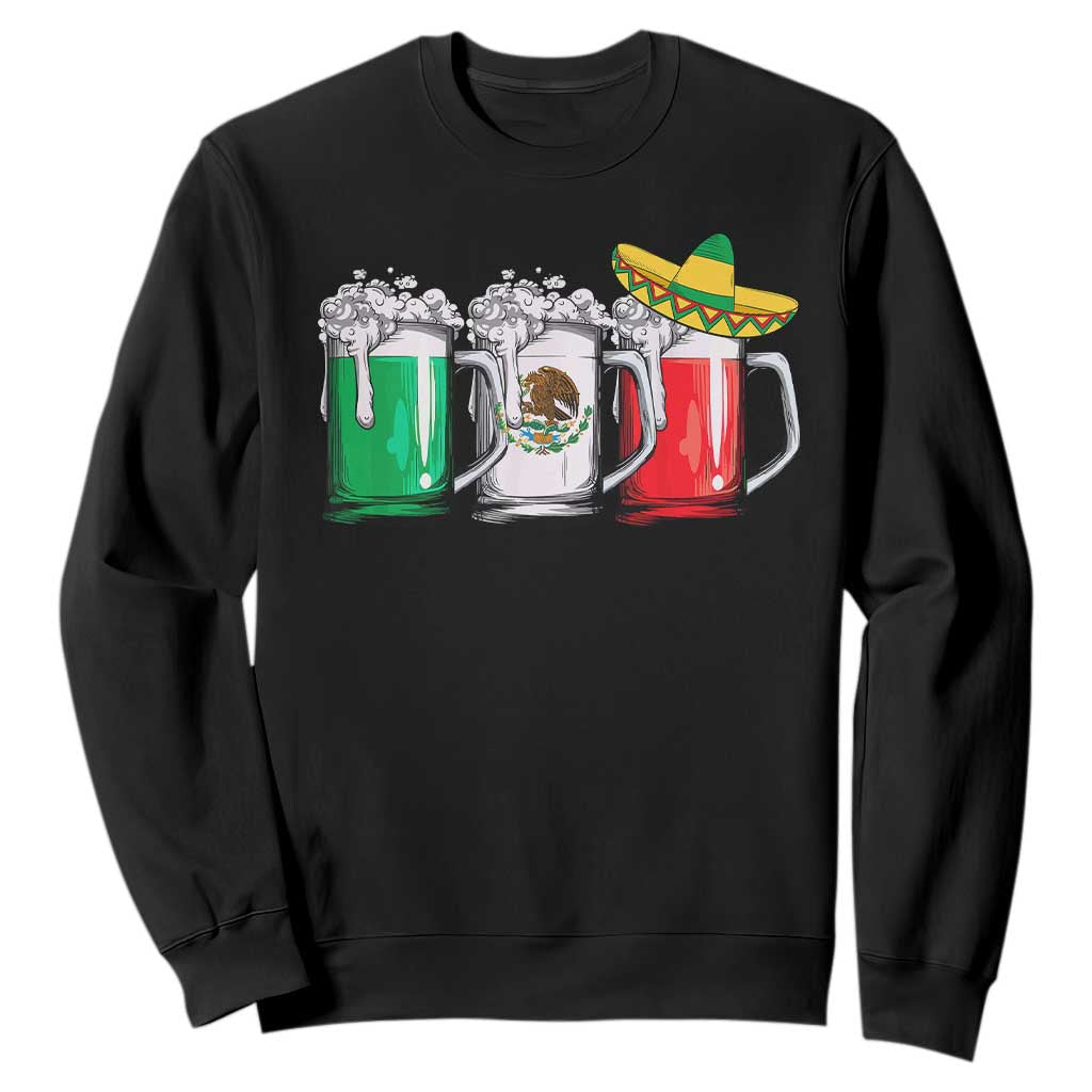 Funny Mexican Sweatshirt Mexico Beer Mexican Flag Sombrero Hat TS10 Black Print Your Wear