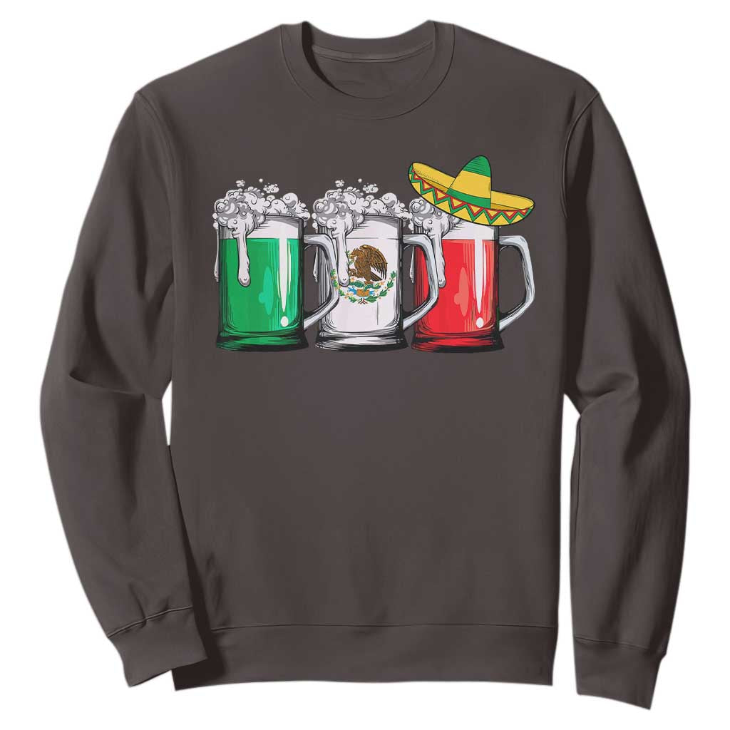 Funny Mexican Sweatshirt Mexico Beer Mexican Flag Sombrero Hat TS10 Dark Chocolate Print Your Wear