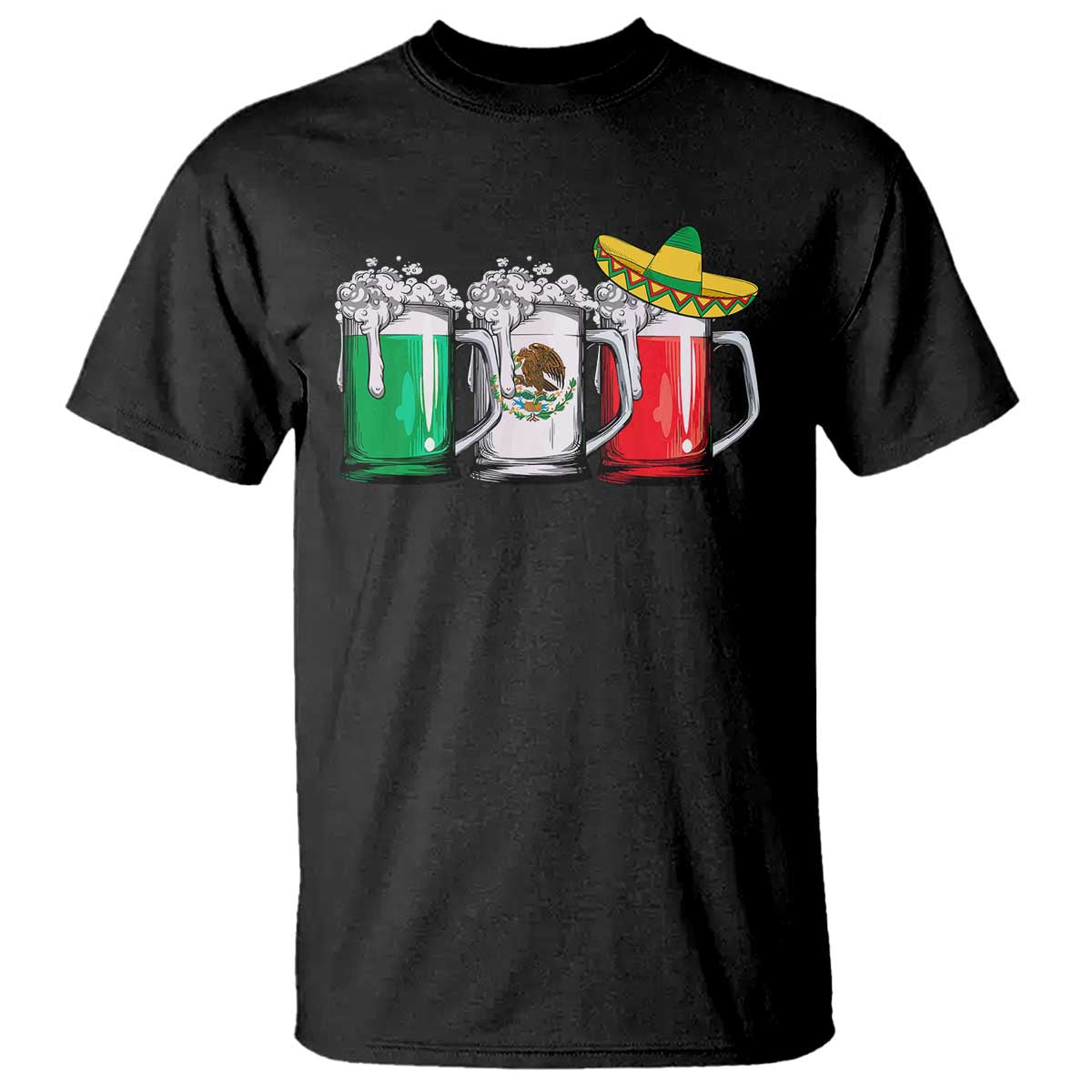 Funny Mexican T Shirt Mexico Beer Mexican Flag Sombrero Hat TS10 Black Print Your Wear