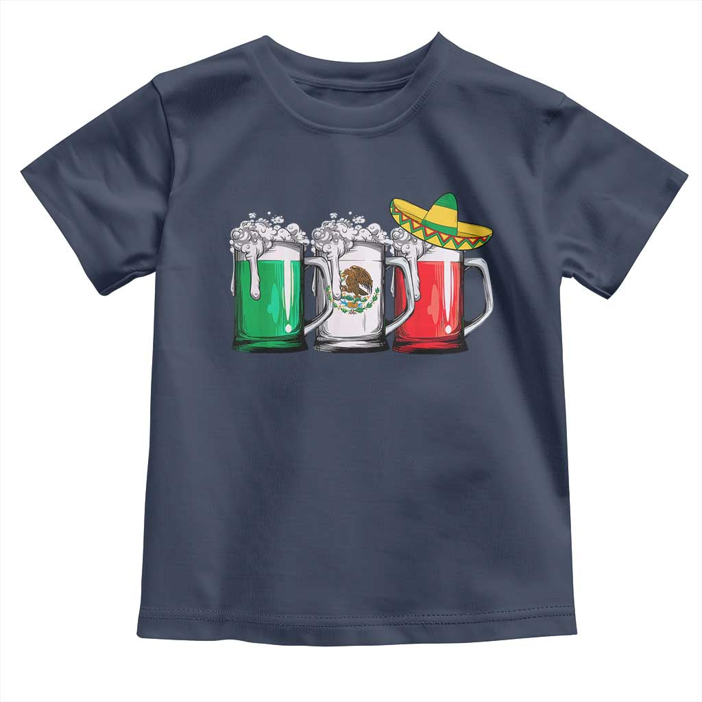 Funny Mexican Toddler T Shirt Mexico Beer Mexican Flag Sombrero Hat TS10 Navy Print Your Wear