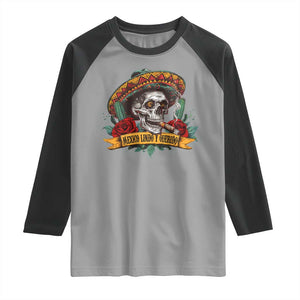 Funny Mexico Lindo Y Querido Raglan Shirt Mexican Pride Vintage Sombrero Hat Skull TS11 Sport Gray Black Print Your Wear