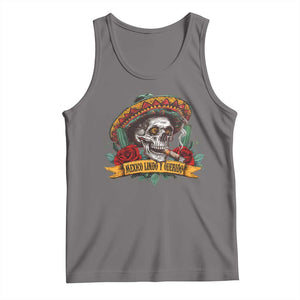 Funny Mexico Lindo Y Querido Tank Top Mexican Pride Vintage Sombrero Hat Skull TS11 Deep Heather Print Your Wear
