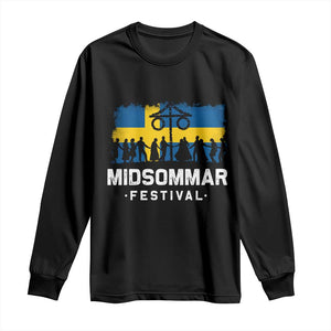 Funny Midsommar Festival Long Sleeve Shirt Sweden Summer Festival Maypole TS11 Black Print Your Wear