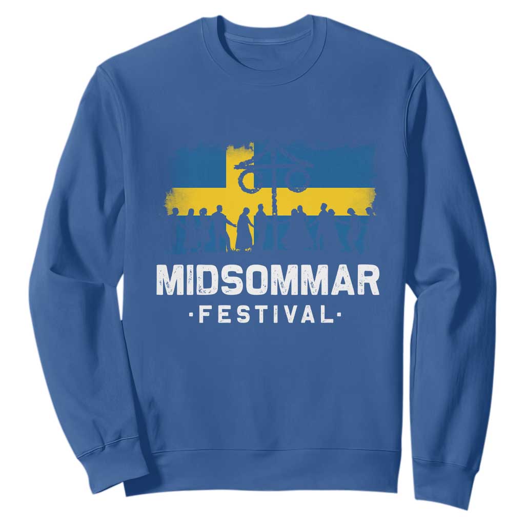 Funny Midsommar Festival Sweatshirt Sweden Summer Festival Maypole TS11 Royal Blue Print Your Wear