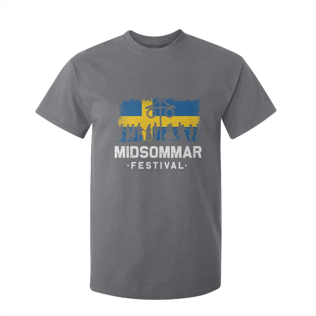 Funny Midsommar Festival T Shirt For Kid Sweden Summer Festival Maypole TS11 Charcoal Print Your Wear