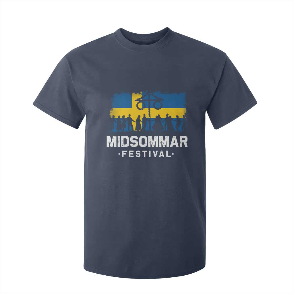 Funny Midsommar Festival T Shirt For Kid Sweden Summer Festival Maypole TS11 Navy Print Your Wear