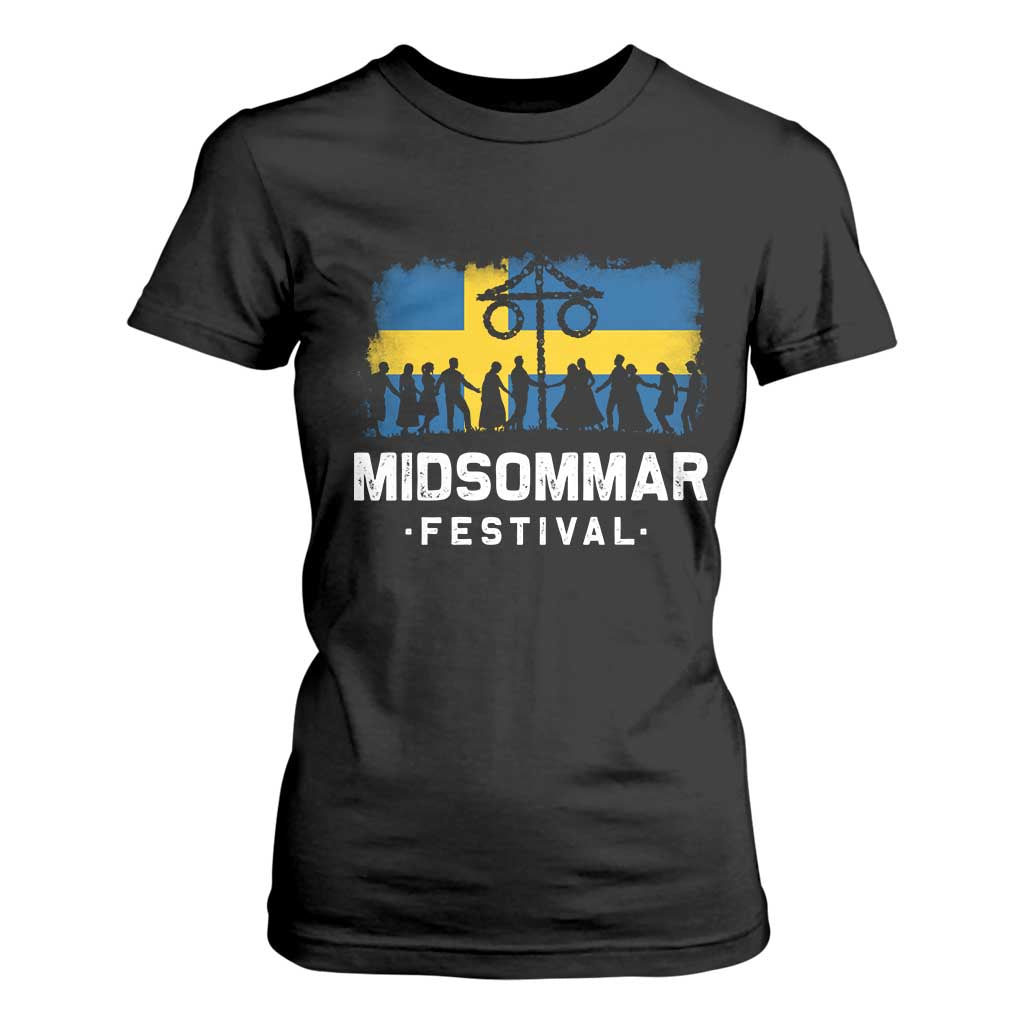 Funny Midsommar Festival T Shirt For Women Sweden Summer Festival Maypole TS11 Black Print Your Wear