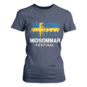 Funny Midsommar Festival T Shirt For Women Sweden Summer Festival Maypole TS11 Navy Print Your Wear