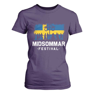 Funny Midsommar Festival T Shirt For Women Sweden Summer Festival Maypole TS11 Purple Print Your Wear
