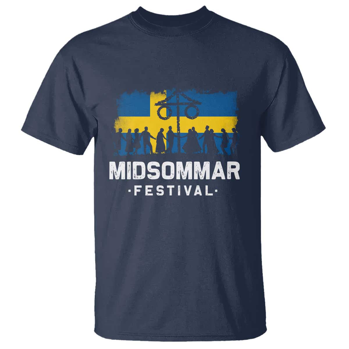 Funny Midsommar Festival T Shirt Sweden Summer Festival Maypole TS11 Navy Print Your Wear