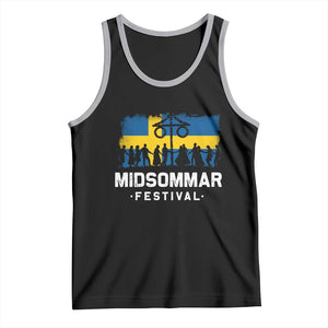 Funny Midsommar Festival Tank Top Sweden Summer Festival Maypole TS11 Black Athletic Heather Print Your Wear