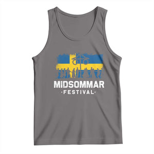 Funny Midsommar Festival Tank Top Sweden Summer Festival Maypole TS11 Deep Heather Print Your Wear