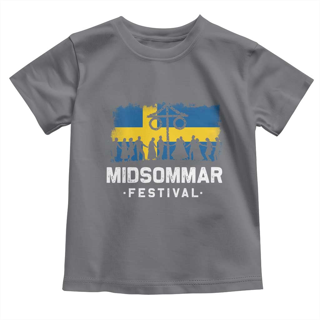 Funny Midsommar Festival Toddler T Shirt Sweden Summer Festival Maypole TS11 Charcoal Print Your Wear