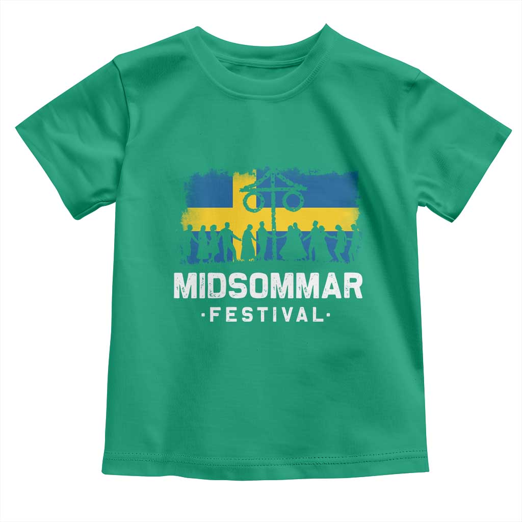 Funny Midsommar Festival Toddler T Shirt Sweden Summer Festival Maypole TS11 Irish Green Print Your Wear