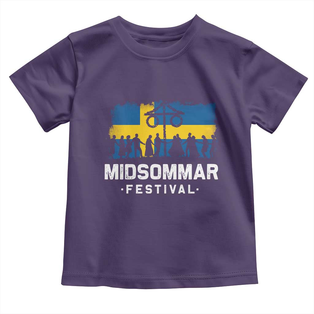 Funny Midsommar Festival Toddler T Shirt Sweden Summer Festival Maypole TS11 Purple Print Your Wear
