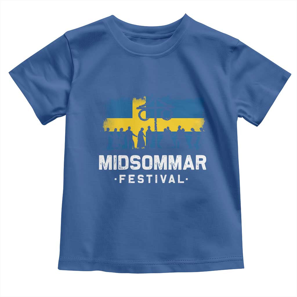Funny Midsommar Festival Toddler T Shirt Sweden Summer Festival Maypole TS11 Royal Blue Print Your Wear