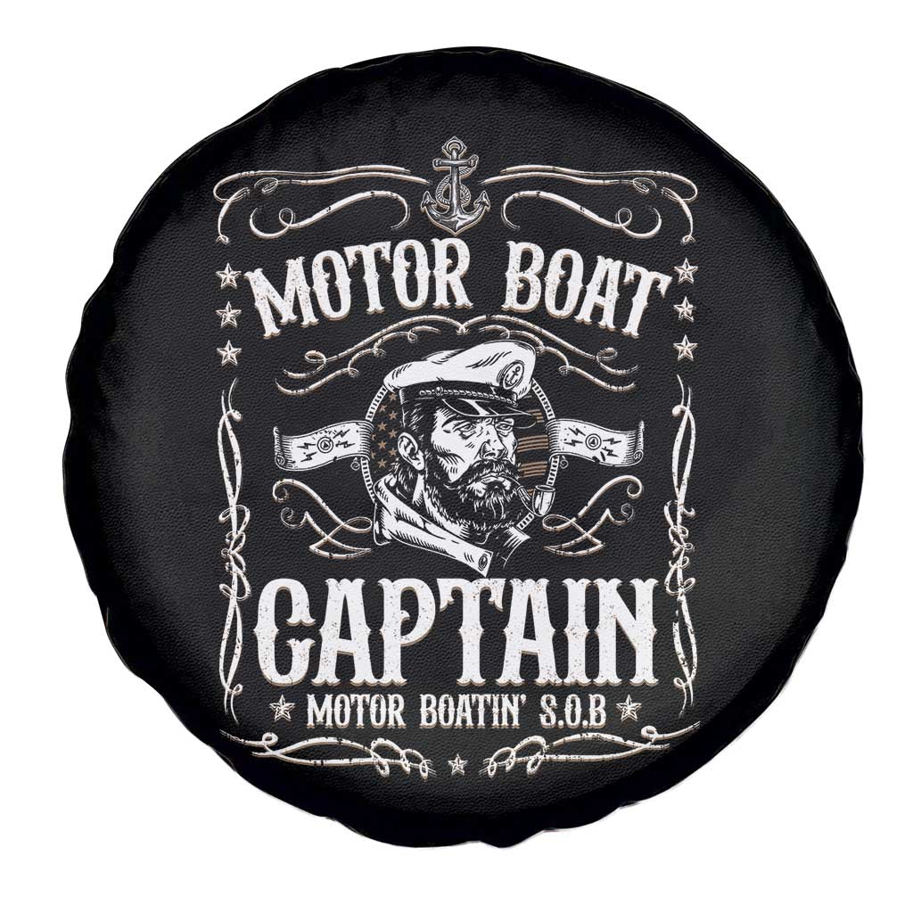 Funny Motor Boat Captain Spare Tire Cover Pontoon Boating Motor Boatin Lake TS11 Print Your Wear