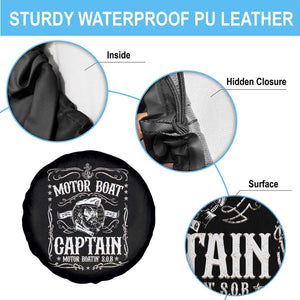 Funny Motor Boat Captain Spare Tire Cover Pontoon Boating Motor Boatin Lake TS11 Print Your Wear