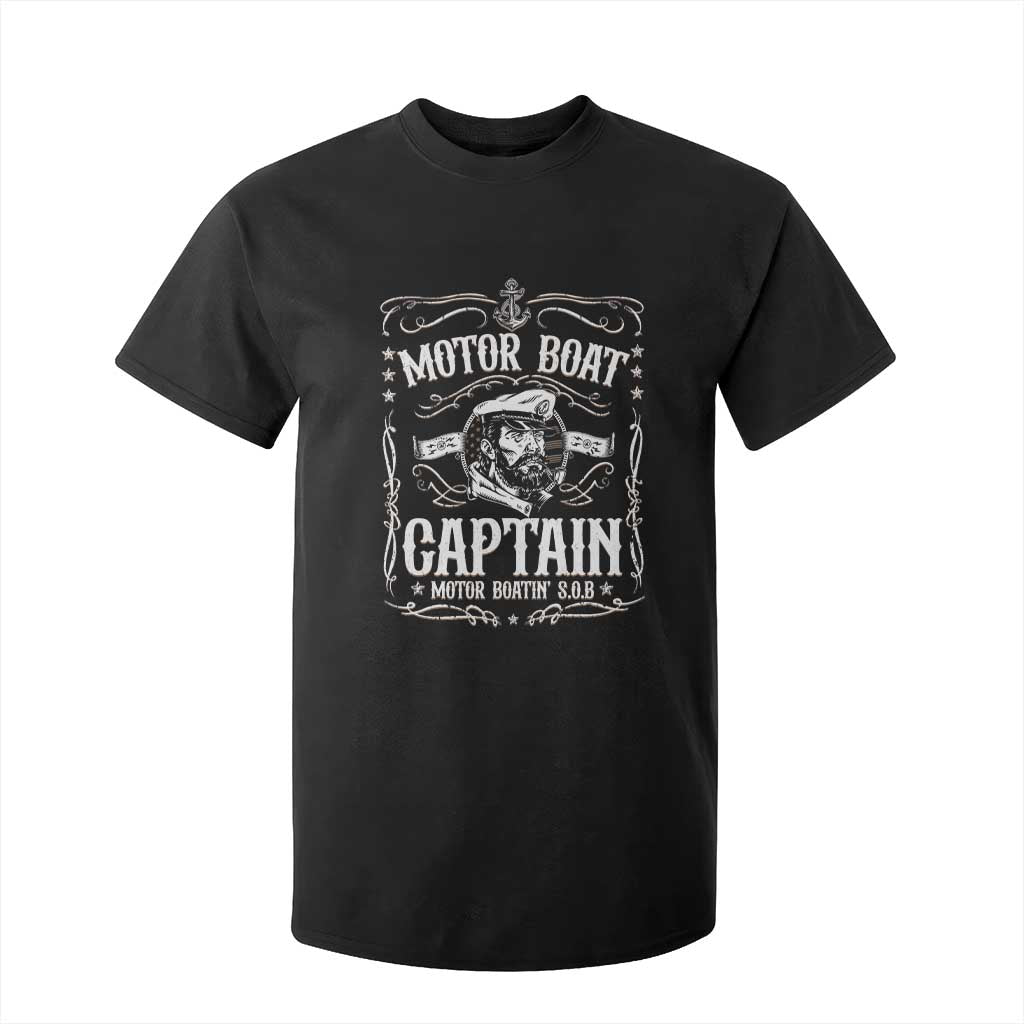 Funny Motor Boat Captain T Shirt For Kid Pontoon Boating Motor Boatin Lake TS11 Black Print Your Wear