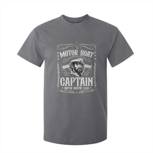 Funny Motor Boat Captain T Shirt For Kid Pontoon Boating Motor Boatin Lake TS11 Charcoal Print Your Wear