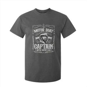 Funny Motor Boat Captain T Shirt For Kid Pontoon Boating Motor Boatin Lake TS11 Dark Heather Print Your Wear