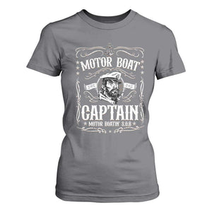 Funny Motor Boat Captain T Shirt For Women Pontoon Boating Motor Boatin Lake TS11 Charcoal Print Your Wear