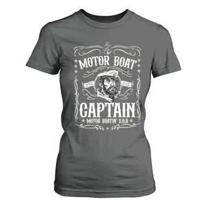 Funny Motor Boat Captain T Shirt For Women Pontoon Boating Motor Boatin Lake TS11 Dark Heather Print Your Wear