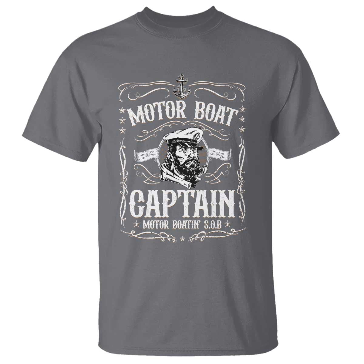 Funny Motor Boat Captain T Shirt Pontoon Boating Motor Boatin Lake TS11 Charcoal Print Your Wear