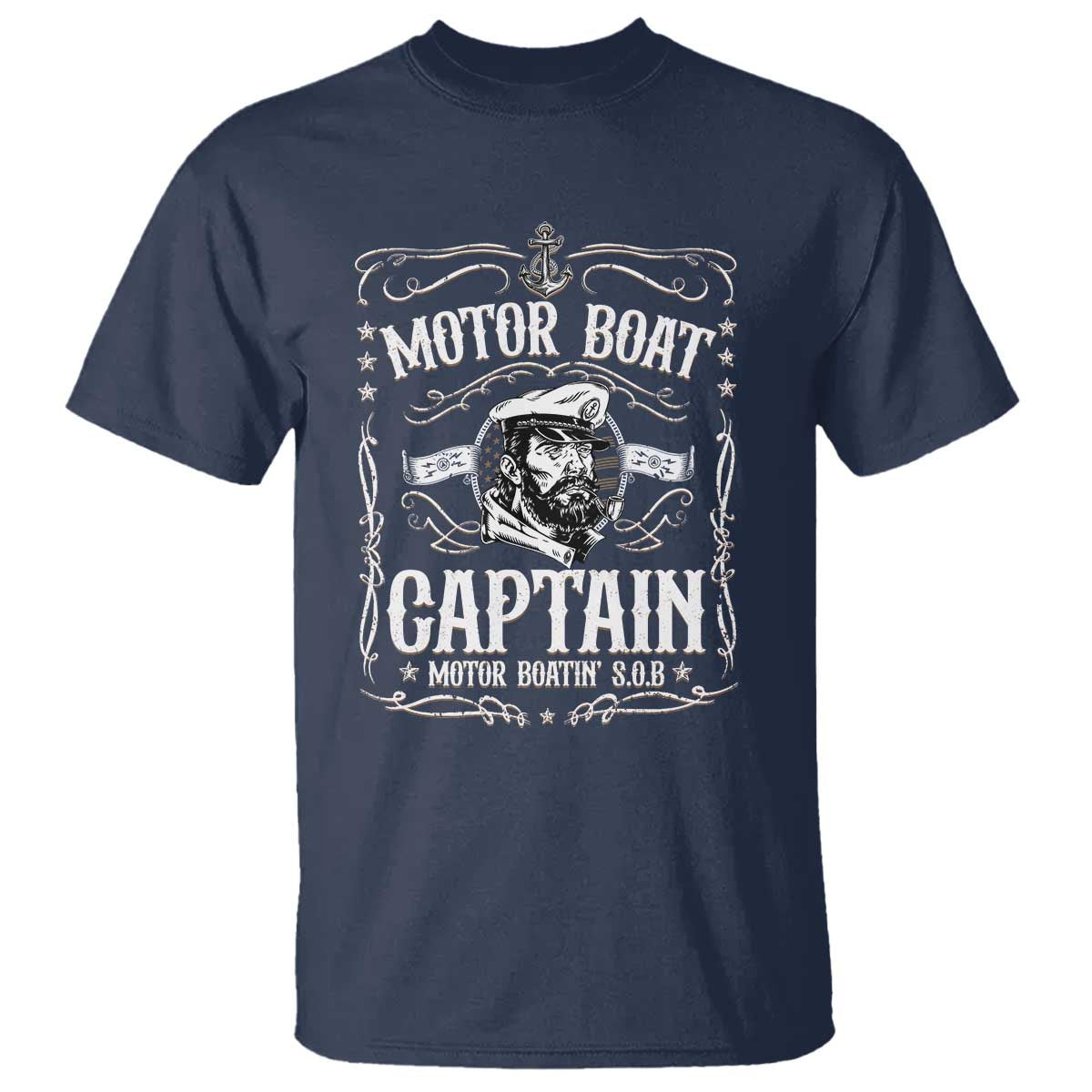 Funny Motor Boat Captain T Shirt Pontoon Boating Motor Boatin Lake TS11 Navy Print Your Wear