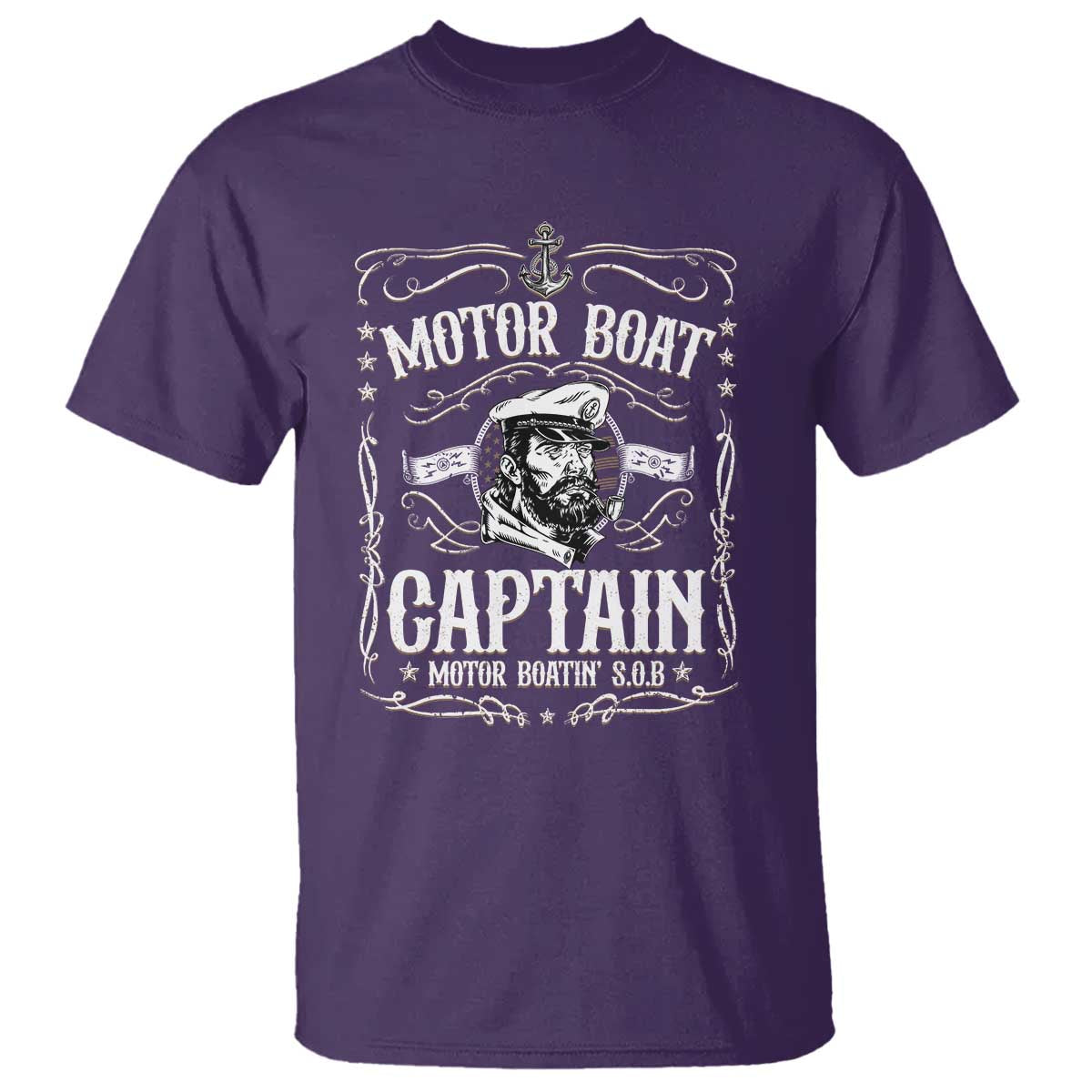 Funny Motor Boat Captain T Shirt Pontoon Boating Motor Boatin Lake TS11 Purple Print Your Wear