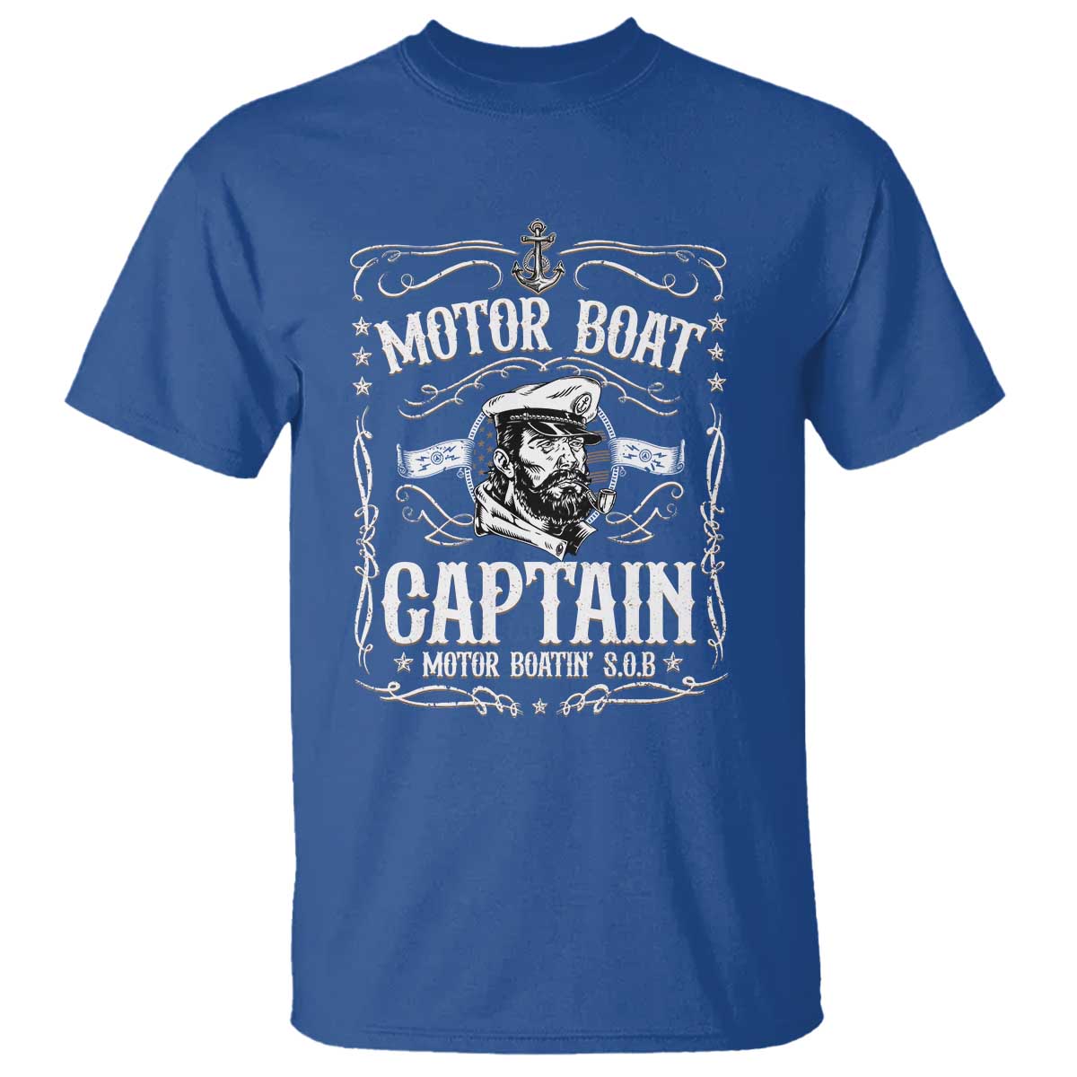 Funny Motor Boat Captain T Shirt Pontoon Boating Motor Boatin Lake TS11 Royal Blue Print Your Wear