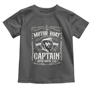 Funny Motor Boat Captain Toddler T Shirt Pontoon Boating Motor Boatin Lake TS11 Dark Heather Print Your Wear