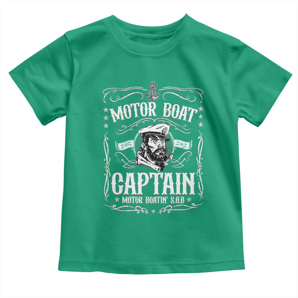 Funny Motor Boat Captain Toddler T Shirt Pontoon Boating Motor Boatin Lake TS11 Irish Green Print Your Wear