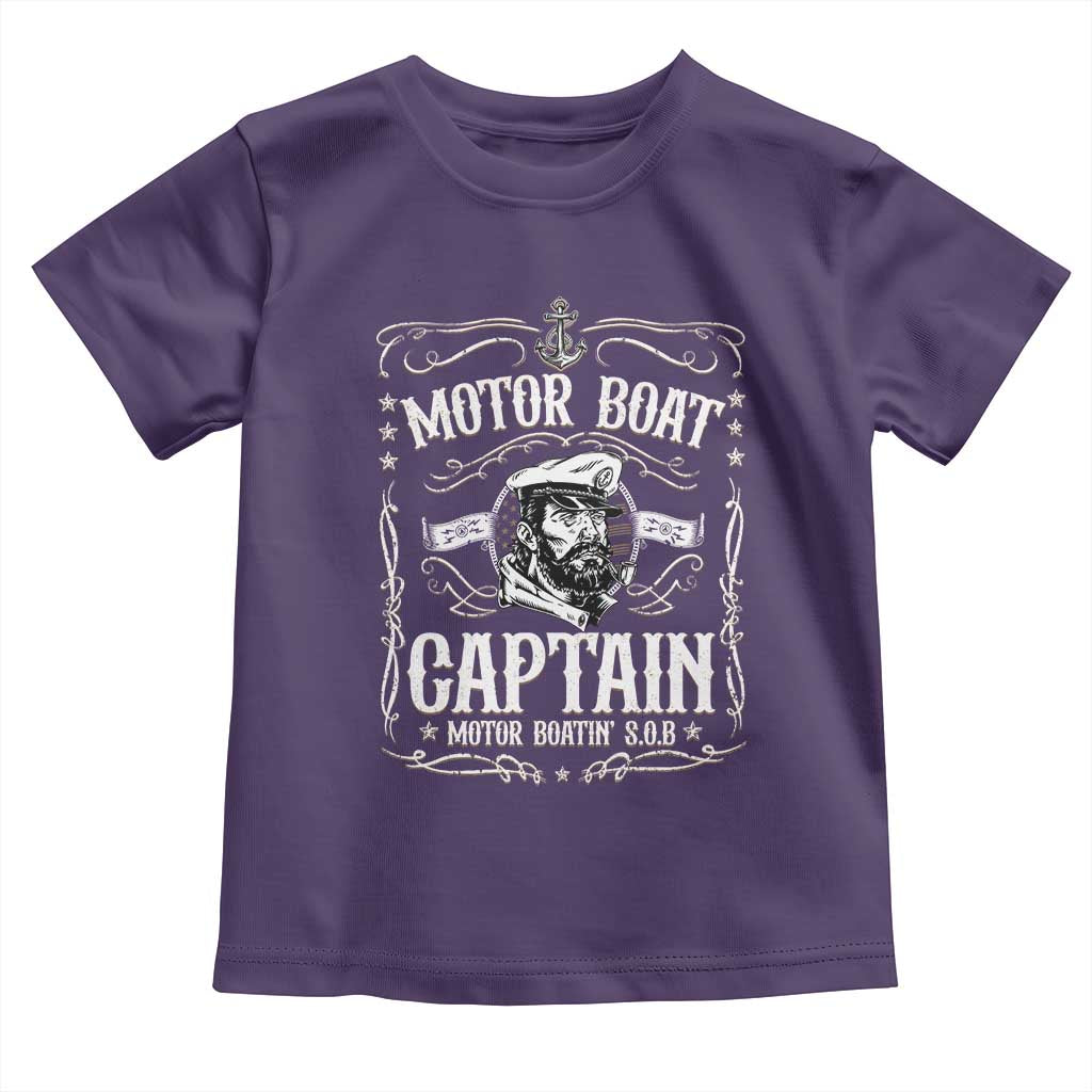 Funny Motor Boat Captain Toddler T Shirt Pontoon Boating Motor Boatin Lake TS11 Purple Print Your Wear