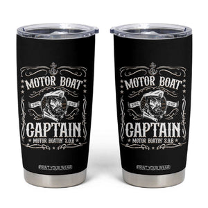 Funny Motor Boat Captain Tumbler Cup Pontoon Boating Motor Boatin Lake TS11 Black Print Your Wear