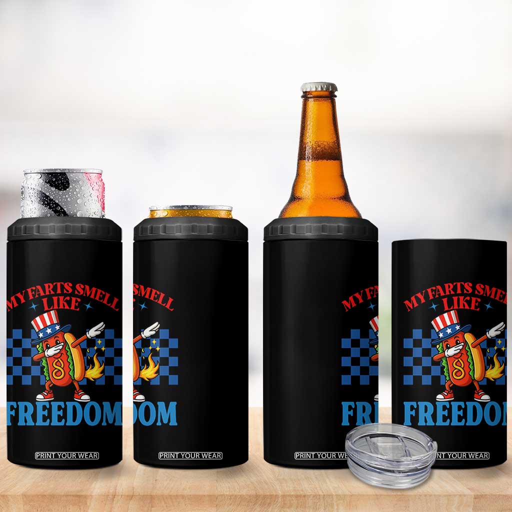 Funny My Farts Smell Like Freedom 4 in 1 Can Cooler Tumbler July 4th Hot Dog Lover TS11 Print Your Wear