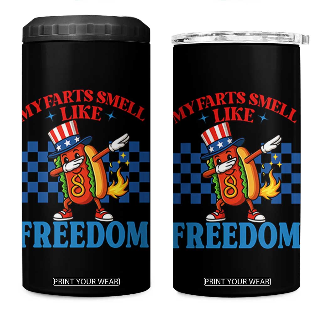 Funny My Farts Smell Like Freedom 4 in 1 Can Cooler Tumbler July 4th Hot Dog Lover TS11 One Size: 16 oz Black Print Your Wear