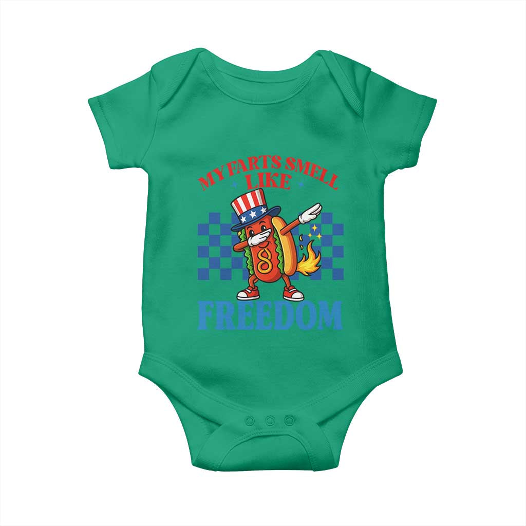 Funny My Farts Smell Like Freedom Baby Onesie July 4th Hot Dog Lover TS11 Irish Green Print Your Wear