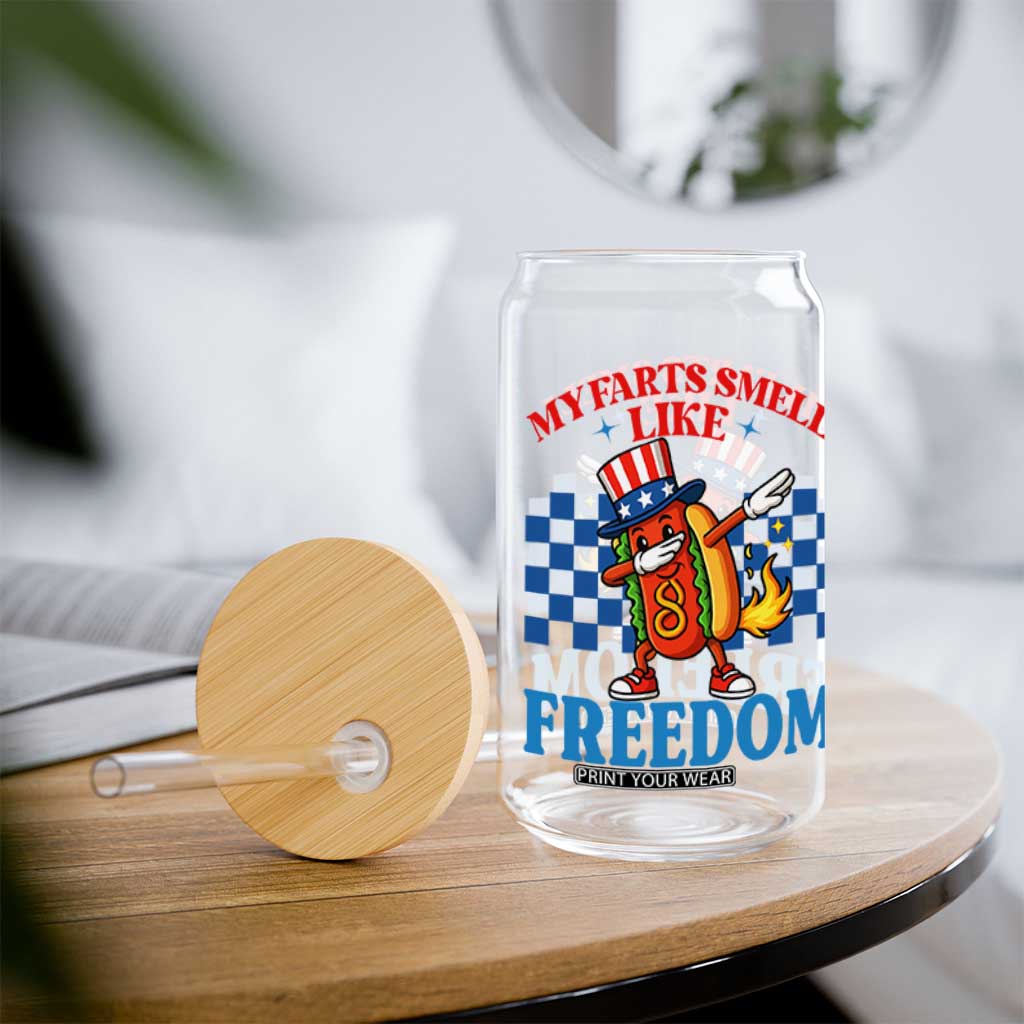 Funny My Farts Smell Like Freedom Glass Can July 4th Hot Dog Lover TS11 Print Your Wear