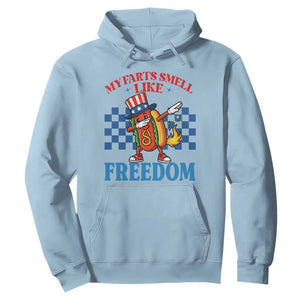 Funny My Farts Smell Like Freedom Hoodie July 4th Hot Dog Lover TS11 Light Blue Print Your Wear